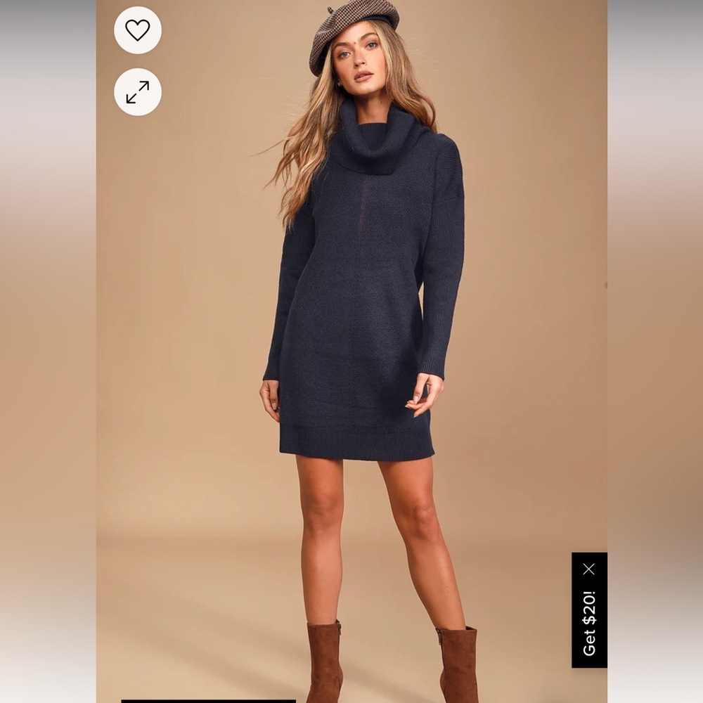 BNWT Lulus Tea Reader Navy Blue Sweater Dress